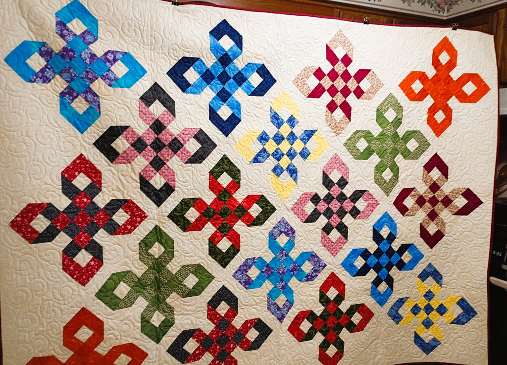 Scrappy Hexagon Twin Quilt - Handcrafted Heirloom