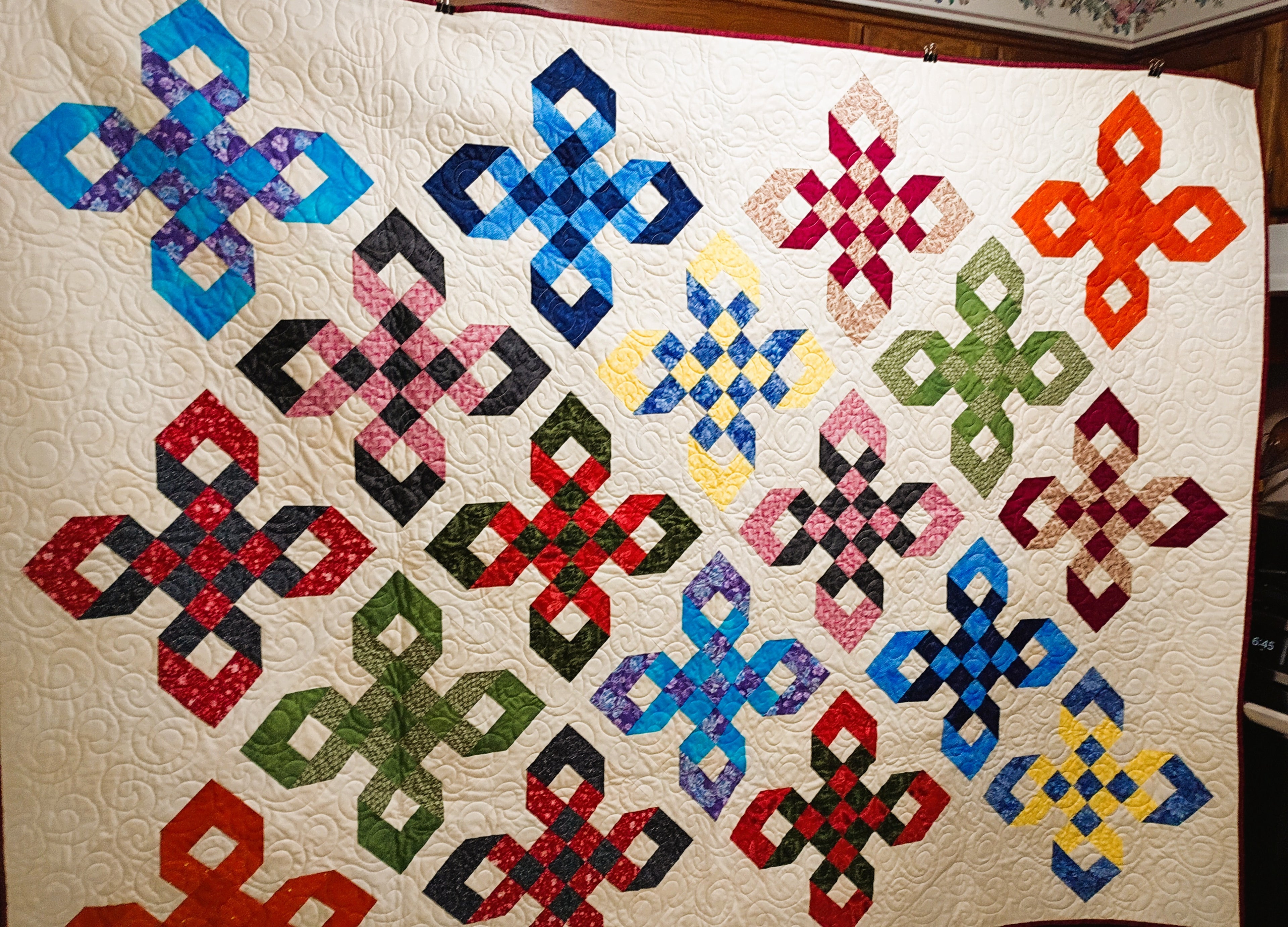 Scrappy Hexagon Twin Quilt - Handcrafted Heirloom