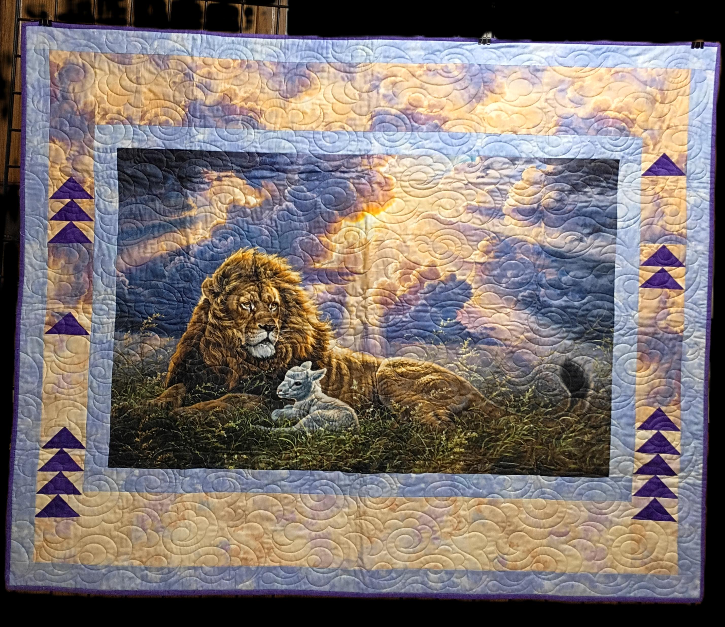 Lion and the Lamb Quilted Wall Hanging