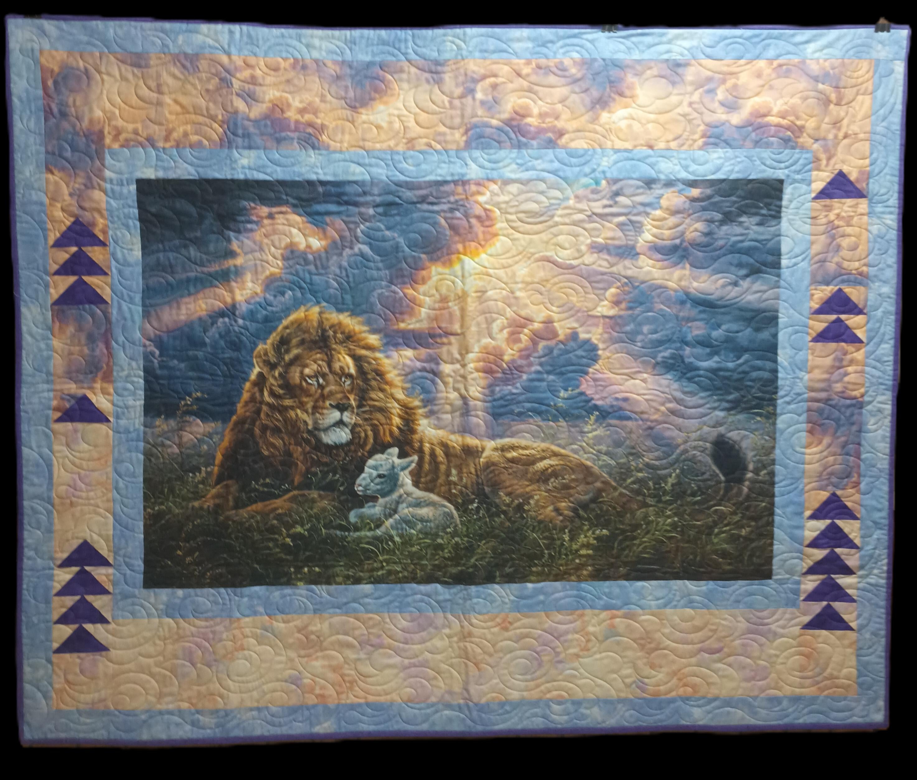 Lion and the Lamb Quilted Wall Hanging