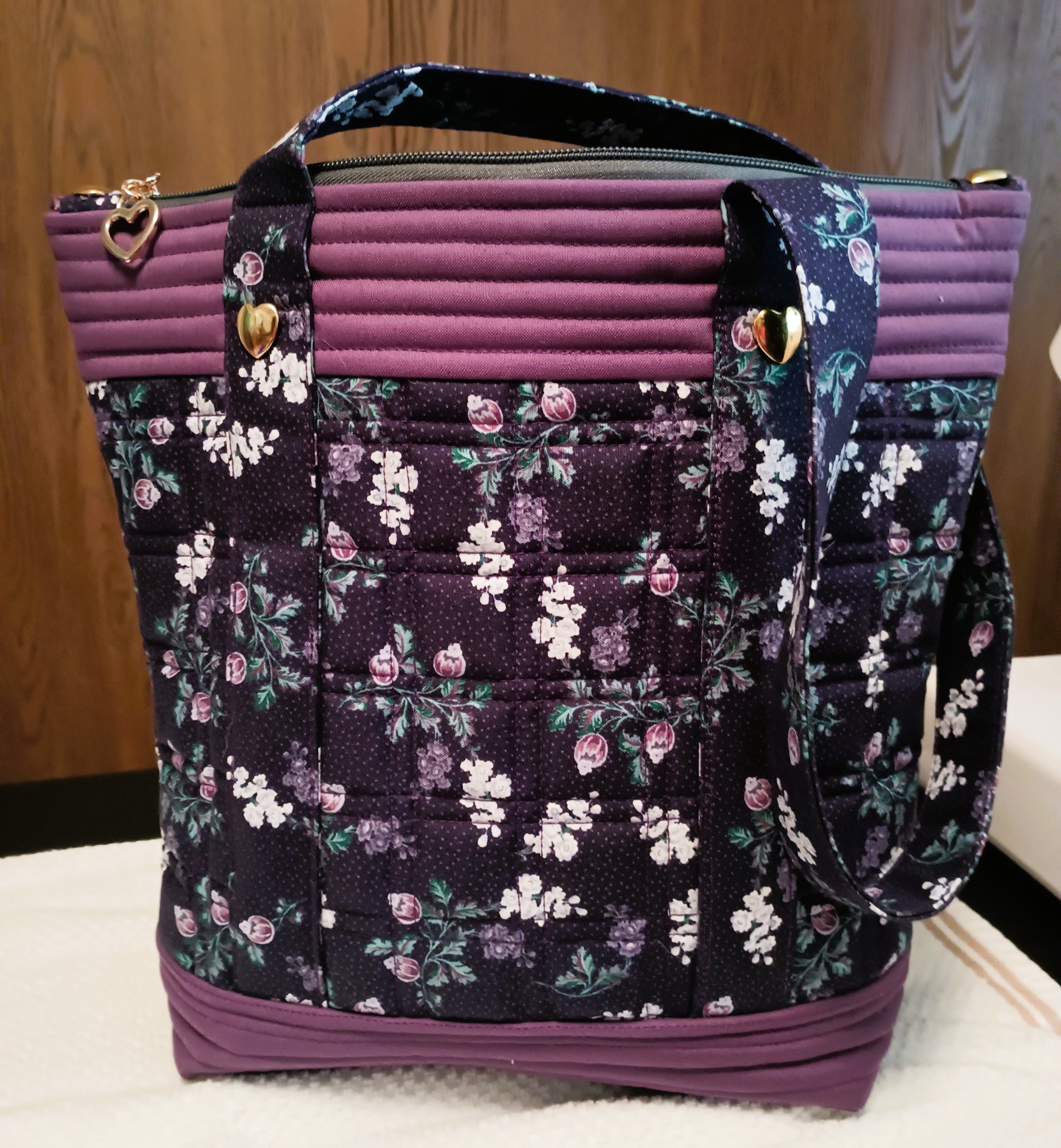 Zip & Bloom Quilted Tote Bag