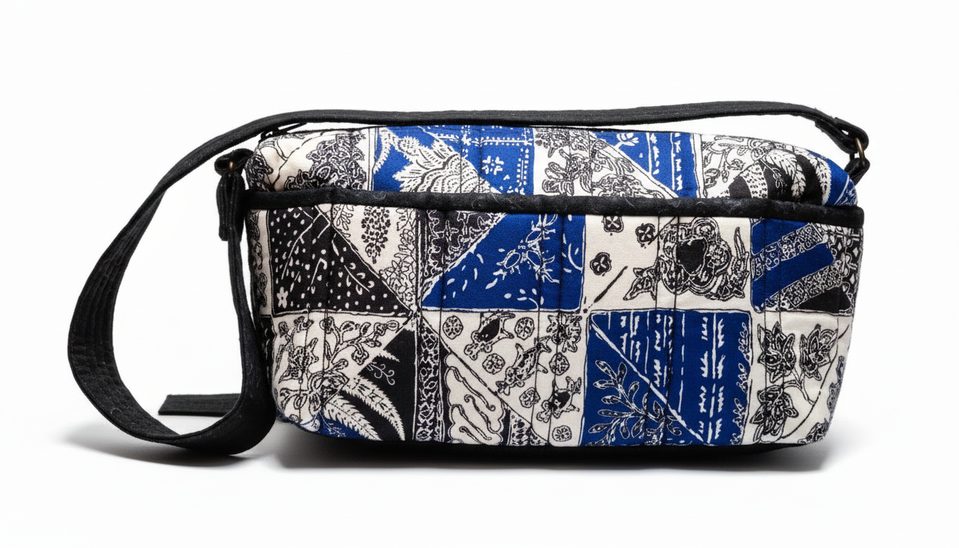 Enhanced Blue Bandana Clutch - Studio Shot