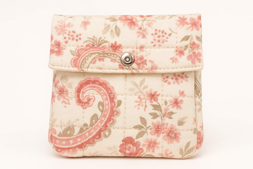 Enhanced Coral Bloom Pleated Pouch