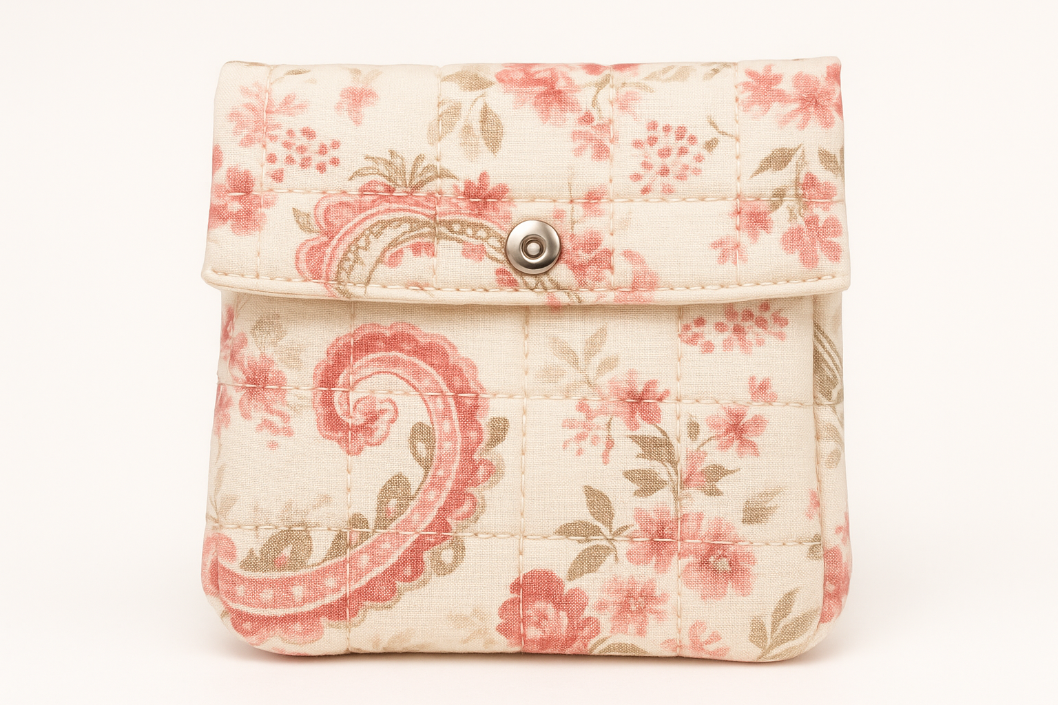 Enhanced Coral Bloom Pleated Pouch