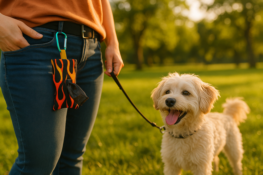 Enhanced Flaming Hot Poop Bag Lifestyle Photo