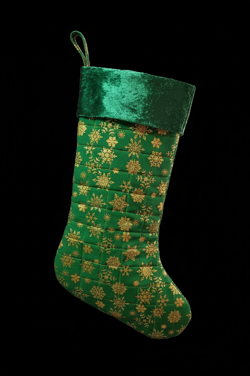 Enhanced Green Snowflake Stocking