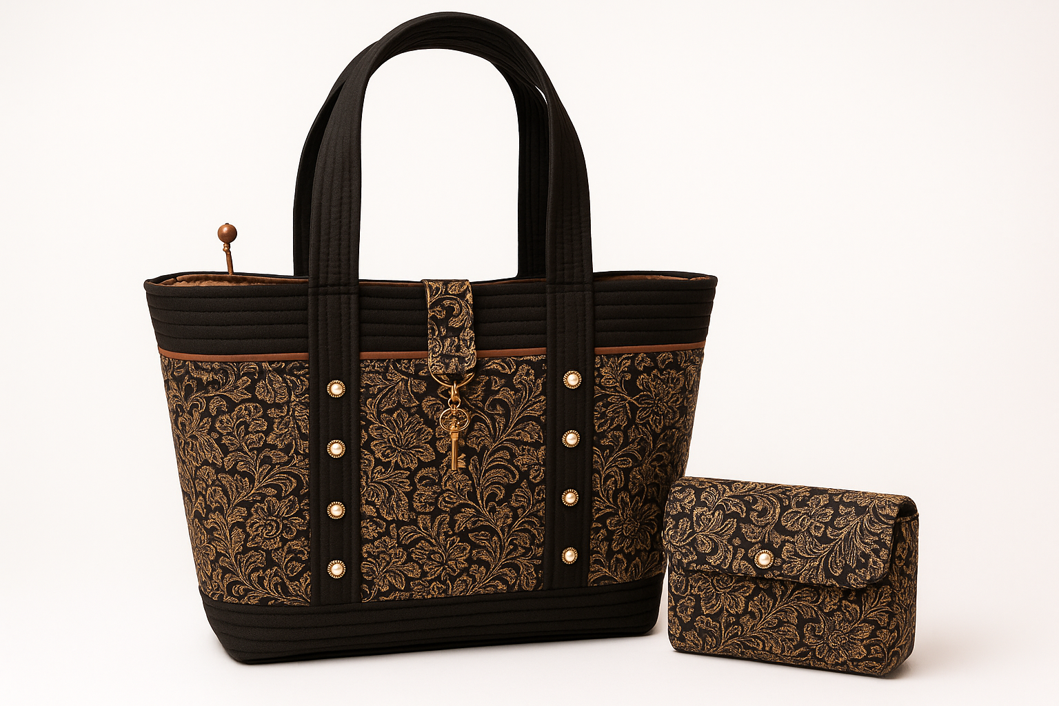 Enhanced Paisley Garden Bloom Tote with Bonus Pouch