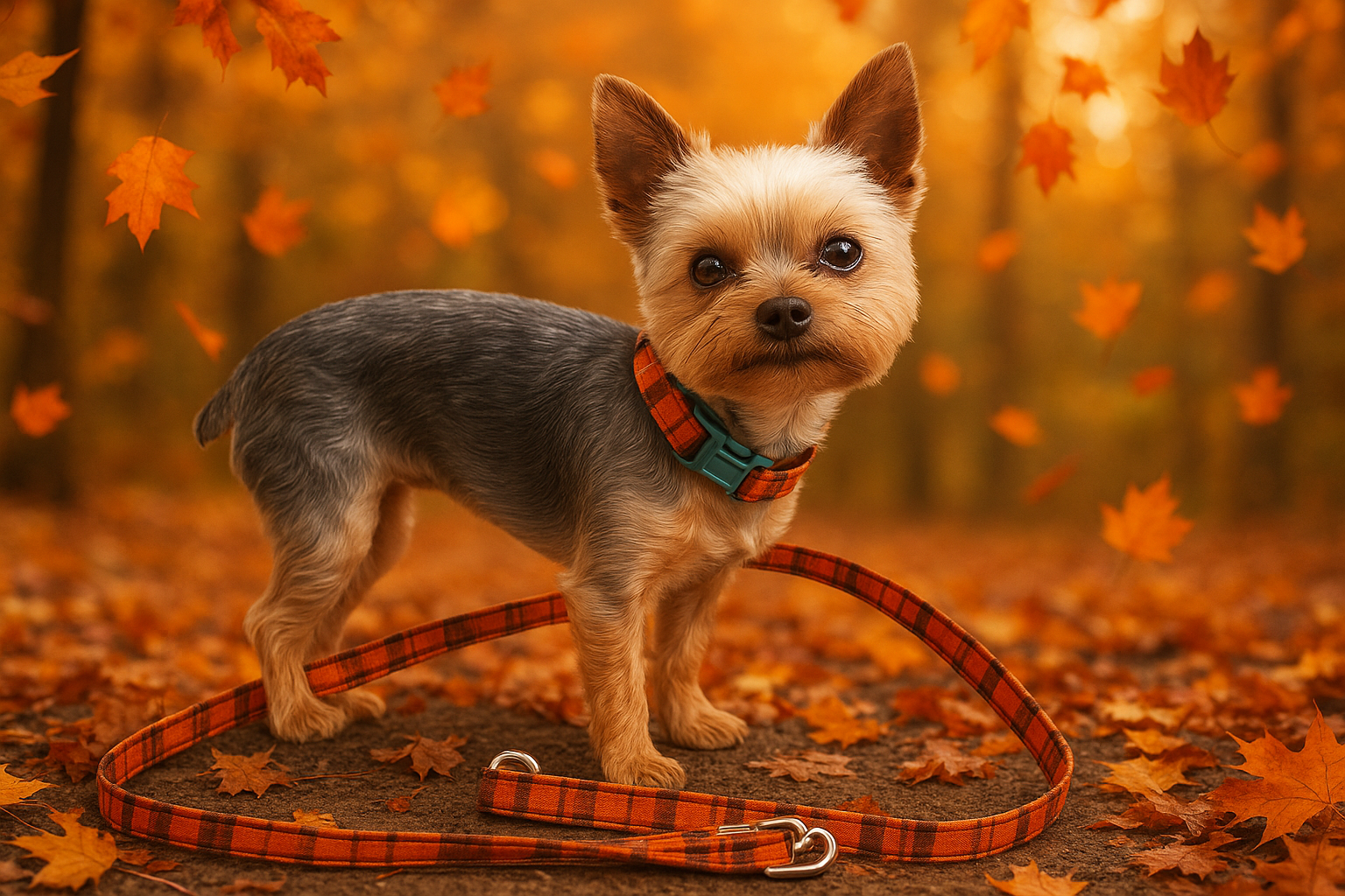 Enhanced photo of Abbie with fall leaf background