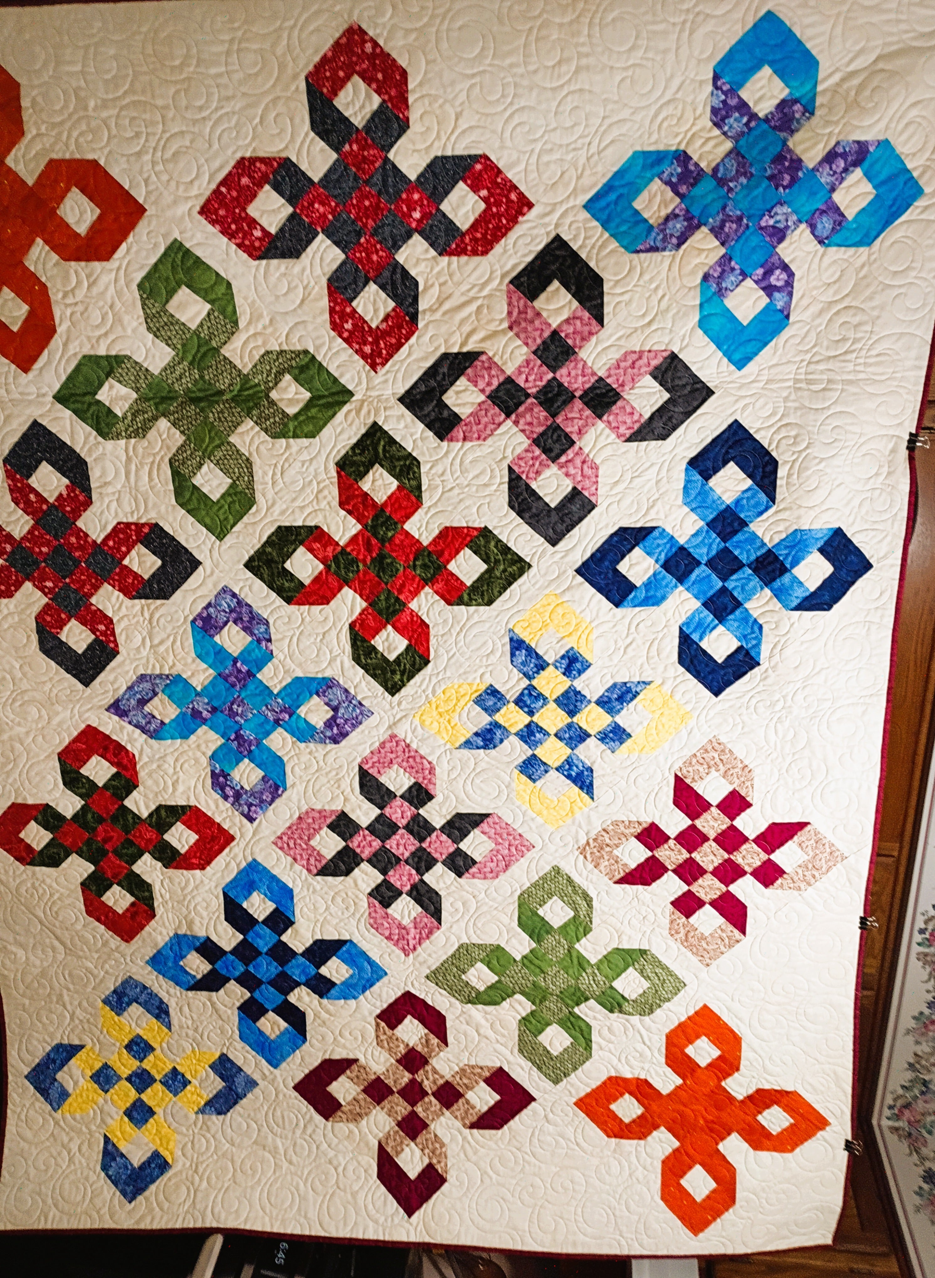 Scrappy Hexagon Twin Quilt - Handcrafted Heirloom