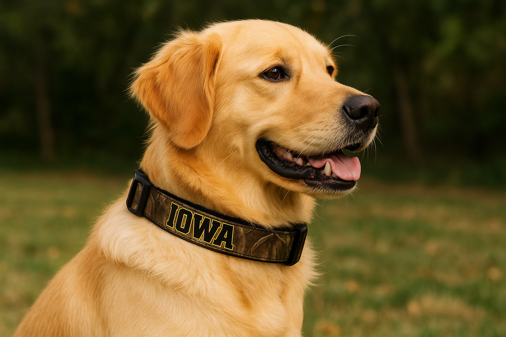 Hawkeye Dog Collar on Dog