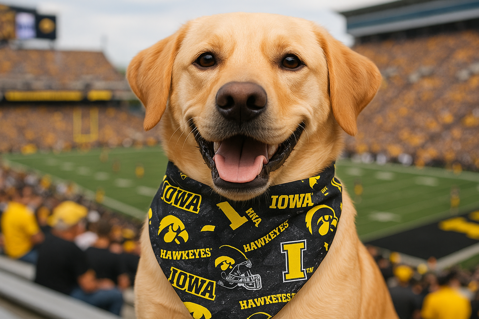 Enhanced Iowa Hawkeyes Bandana - Realistic Game Day Product Photo