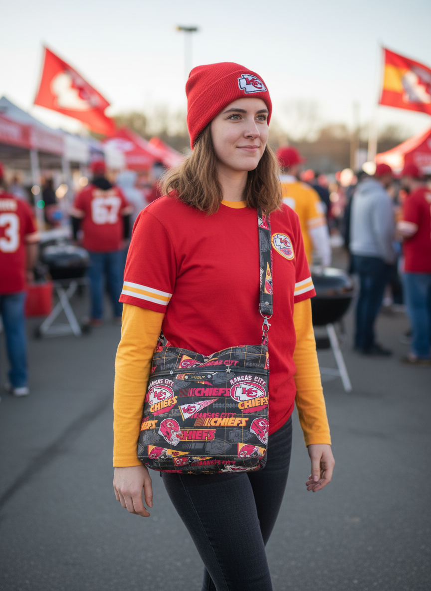 Kansas City Chiefs Tower Crossbody Bag Lifestyle Photo