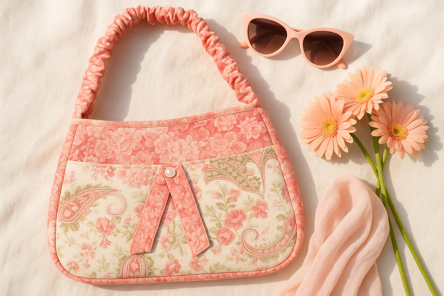 Lifestyle Shot - Coral Bloom Handbag Original