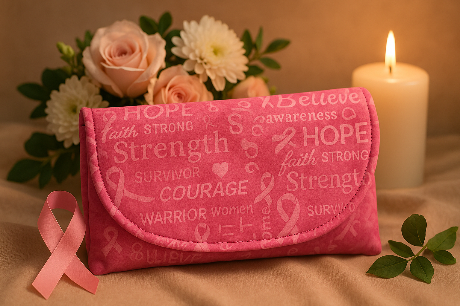 Lifestyle Shot - Hope & Strength Survivor Clutch