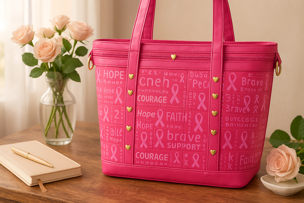 New Lifestyle Shot - Hope & Strength Survivor Tote Bag