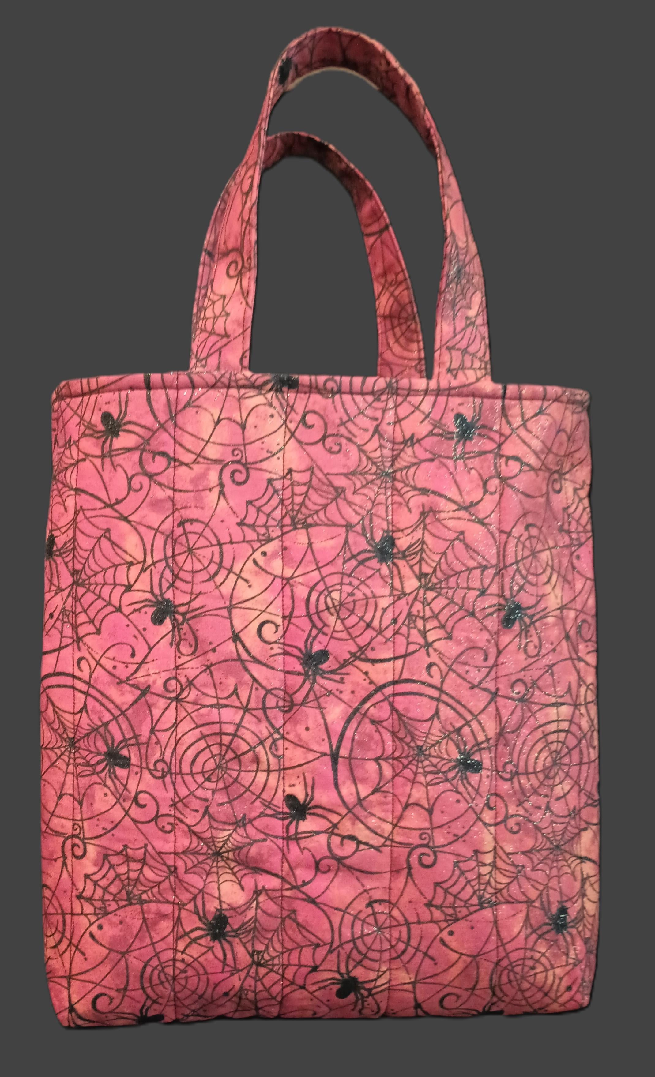 Quilted Sparkly Spider Tote Bag - Premium