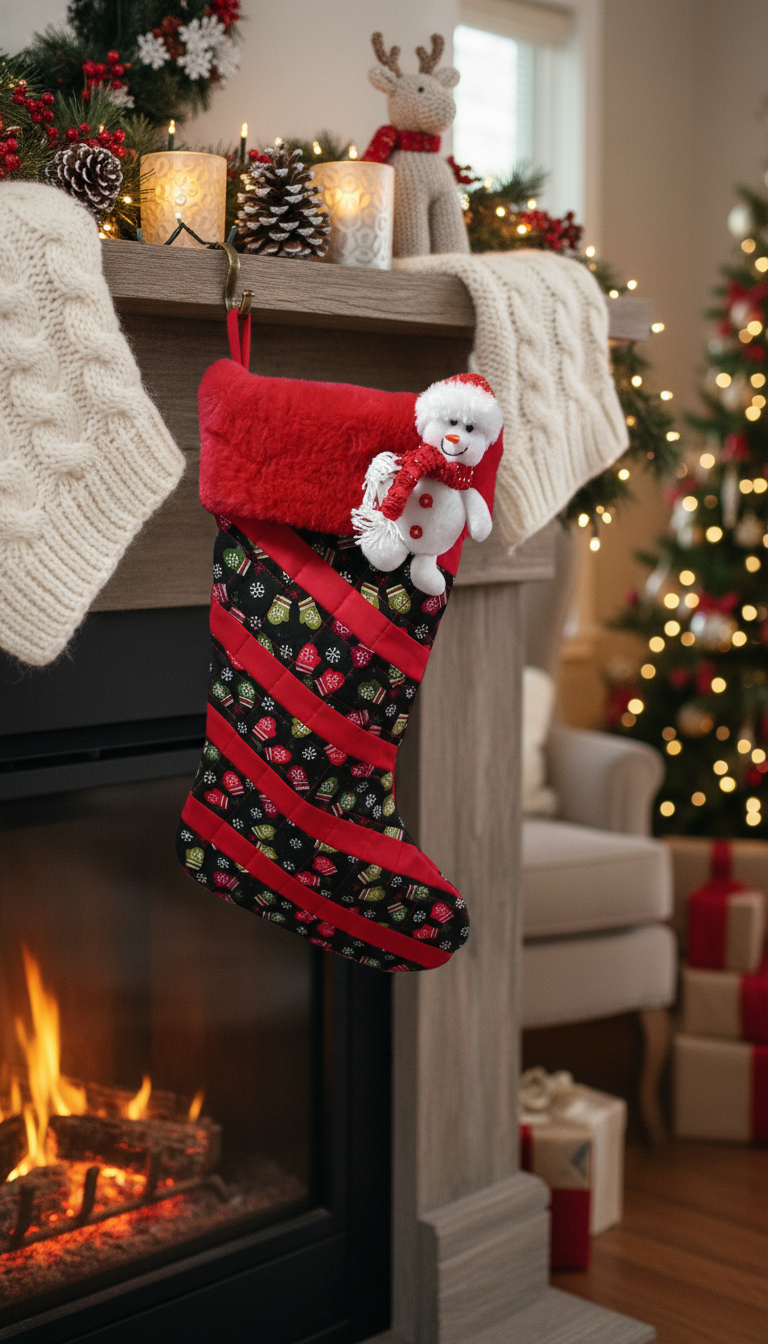 Striped Snowman Stocking Lifestyle