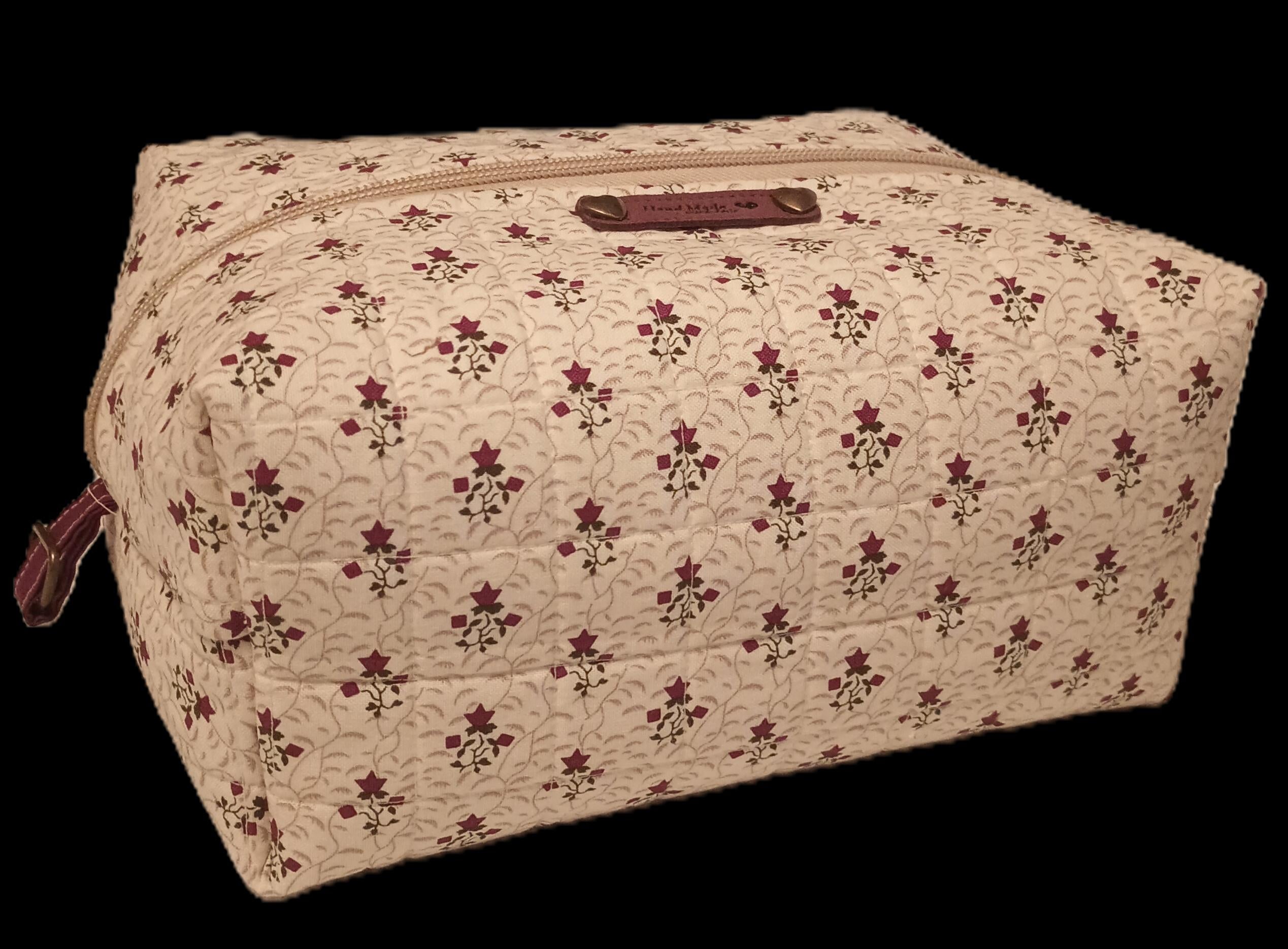 Vines and Ivy Quilted Makeup Bags Set - Handcrafted Botanical Cosmetic Pouches