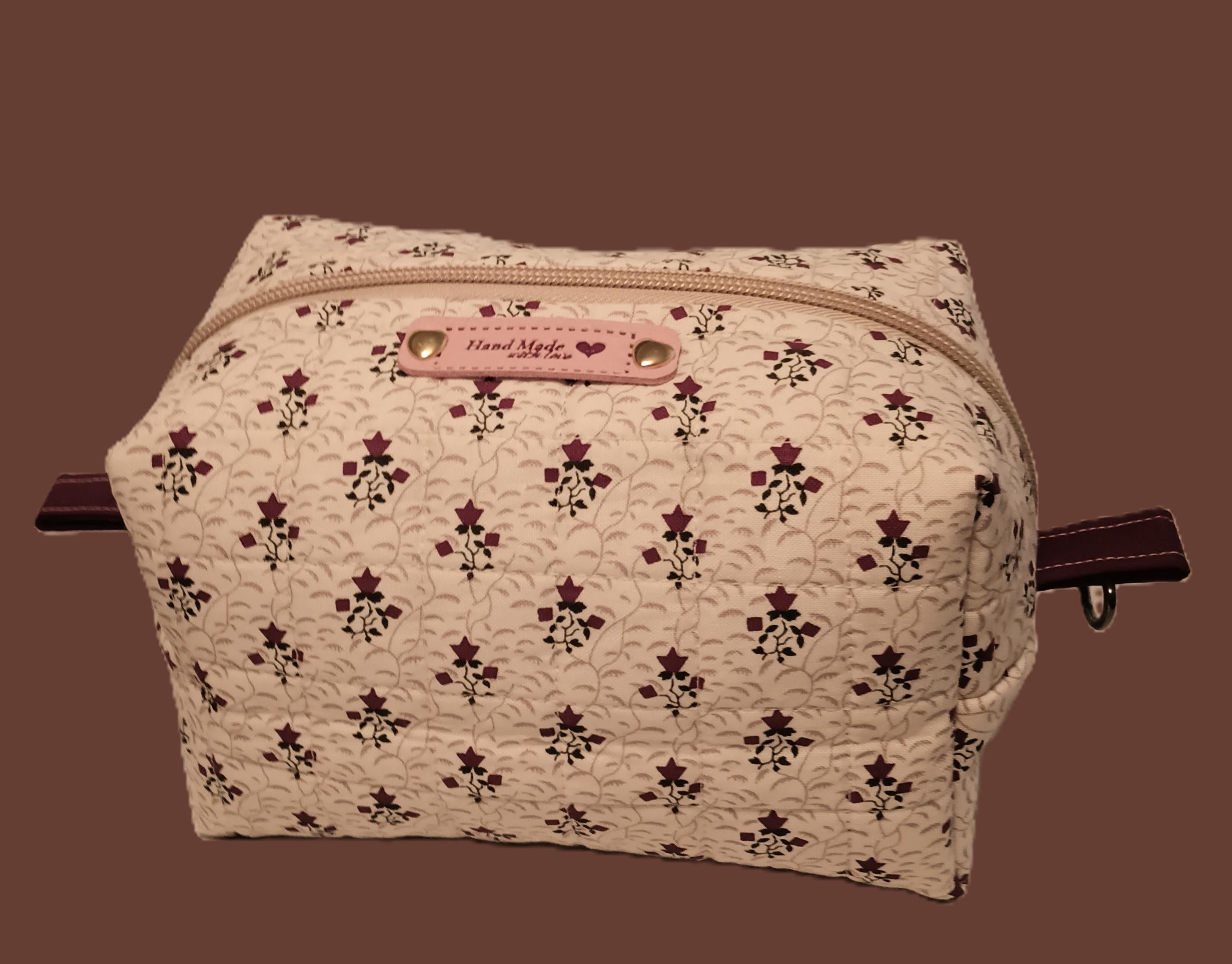 Vines and Ivy Quilted Makeup Bags Set - Handcrafted Botanical Cosmetic Pouches